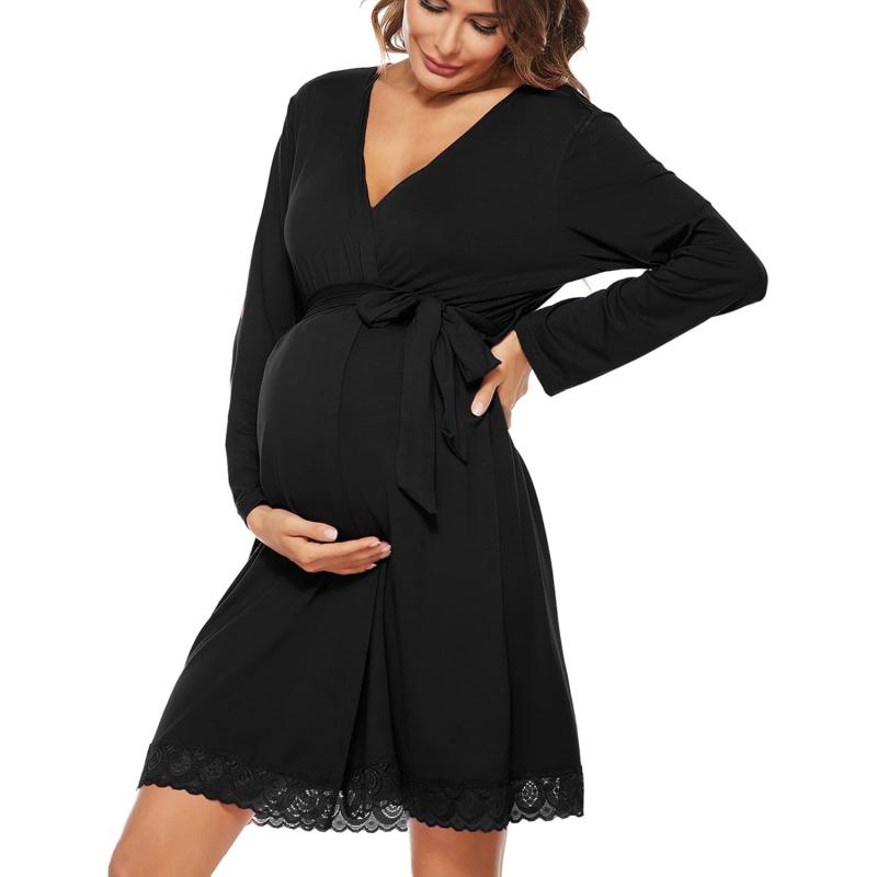 SWOMOG Women’s Maternity Nursing Robe Pregnancy Hospital Breastfeeding ...