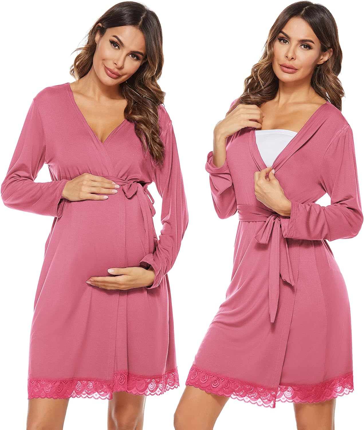 SWOMOG Women’s Maternity Nursing Robe Pregnancy Hospital Breastfeeding