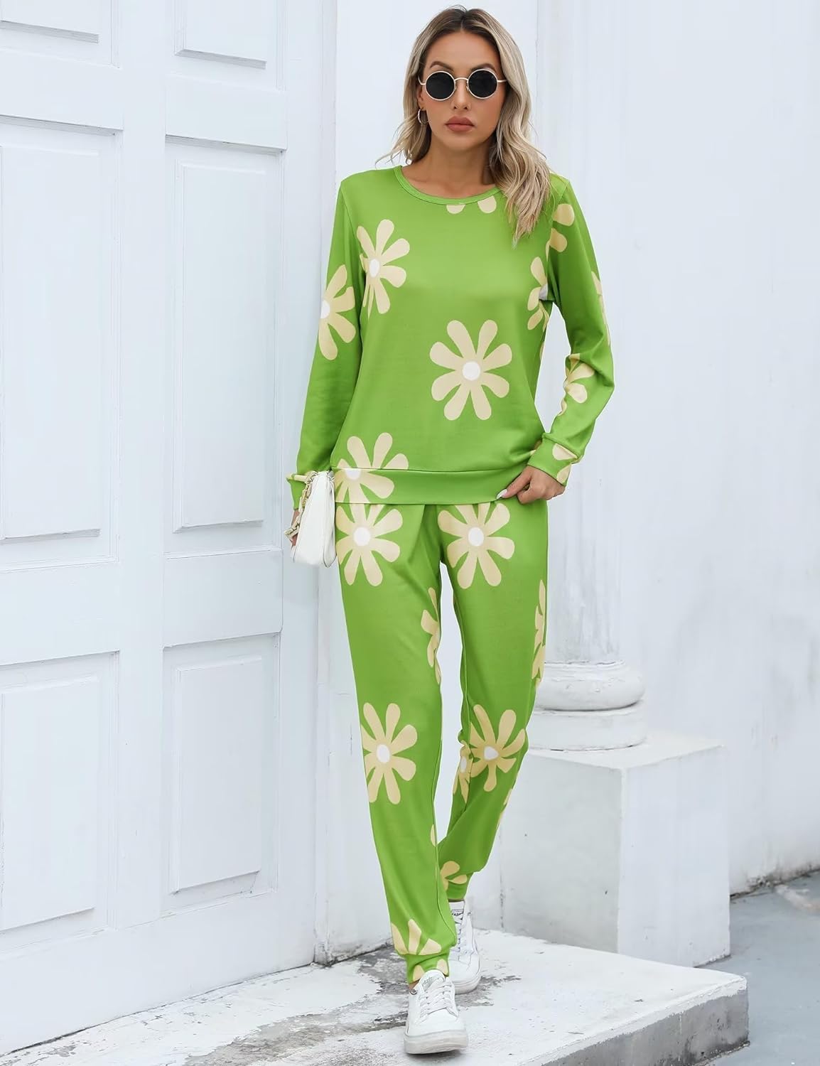 SWOMOG Women Pajama Sets Two-Piece Nightwear Short Sleeve Sleepwear Button  Down Pj Lounge Sets with Long Pants